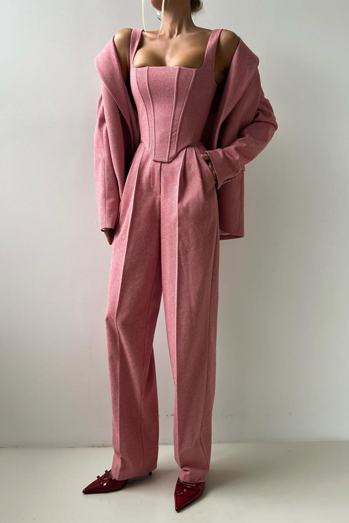 Dolce | Dreiteiliges Set mit doppelreihigem Blazer