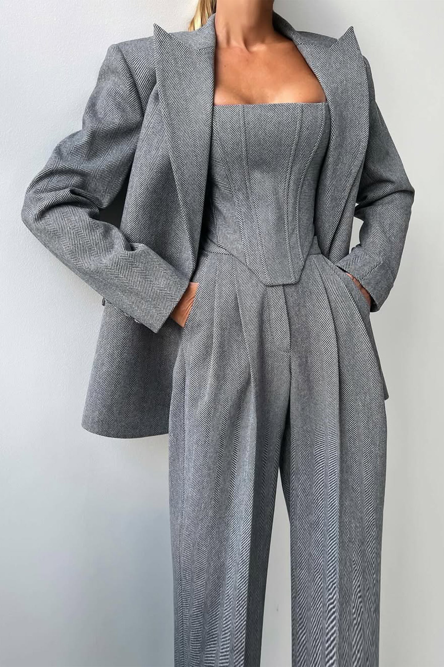 Dolce | Dreiteiliges Set mit doppelreihigem Blazer